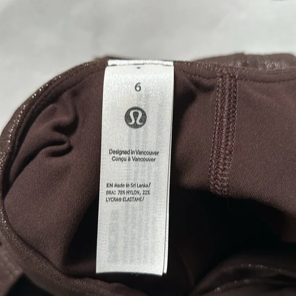 LULULEMON ALIGN ASYMMETRICAL RIBBED BRA *SHINE IN ESPRESSO SZ 6 NWT - Picture 7 of 8
